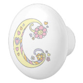 装飾文字Cハンドルモノグラムのノブ セラミックノブ (右)