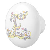 装飾文字Eモノグラムハンドルプルノブ セラミックノブ (右)