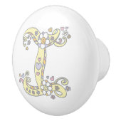 装飾文字Iモノグラムハンドルプルノブ セラミックノブ (右)