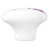 装飾文字Kモノグラムピンクパープルノブ セラミックノブ (側面)