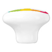 装飾文字Kレインボーモノグラムのノブ セラミックノブ (側面)