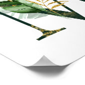 装飾文字M (熱帯葉付) ポスター (角)