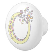 装飾文字Oハンドルモノグラムのノブ セラミックノブ (右)