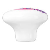 装飾文字Qモノグラムピンクパープルノブ セラミックノブ (側面)