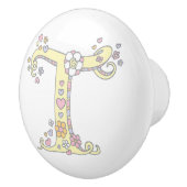 装飾文字Tモノグラムハンドルプルノブ セラミックノブ (右)