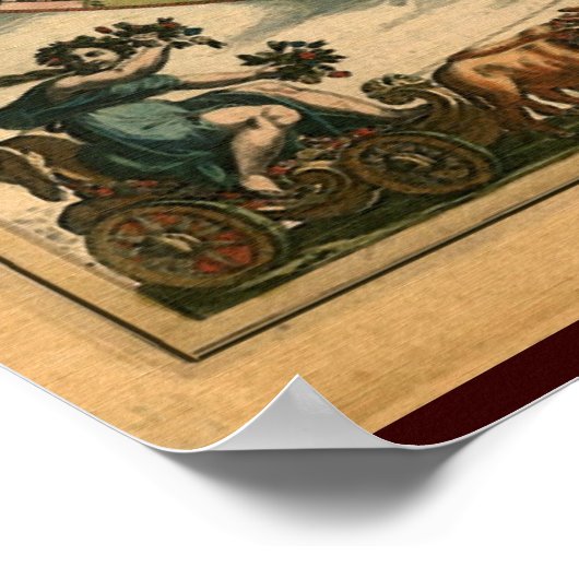 装飾旧芸術品を気取った世界地図ポスター ポスター (角)