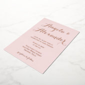 装飾書モダン赤面ピンク結婚ズ 箔招待状 (回転した状態)