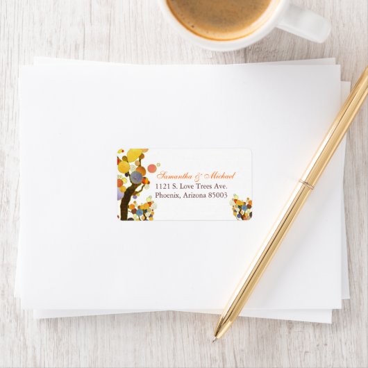 装飾木結婚の住所 ラベル (インサイチュ)