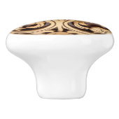 装飾木製フローラスクロール輪 セラミックノブ (側面)