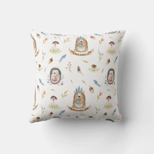 装飾枕を持つ森林動物 クッション (裏面)