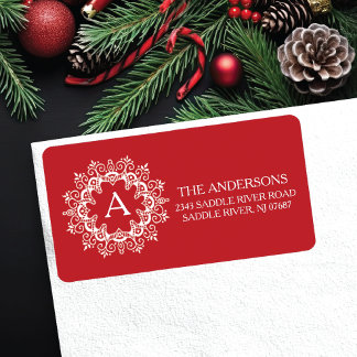 装飾枠モノグラム差出人住所ラベル ラベル