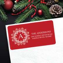 装飾枠モノグラム差出人住所ラベル