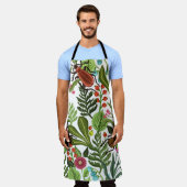 装飾植物と昆虫:シームレスなデザイン。 エプロン (着用した状態)