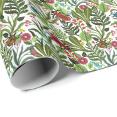 装飾植物と昆虫：シームレスなデザイン。 ラッピングペーパー (ロールコーナー)