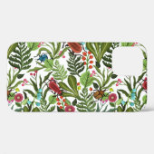 装飾植物と昆虫:シームレスなデザイン。 Case-Mate iPhoneケース (裏面 (横))