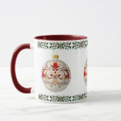 装飾植物エレガントのクリスマスボール マグカップ (左)