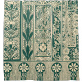 装飾植物性アールヌーボー模様 シャワーカーテン (正面)