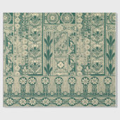 装飾植物性アールヌーボー模様 ラッピングペーパー (フラット)