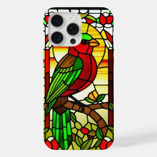 装飾模様はっきりしたの鳥絵 iPhoneケース (裏面)