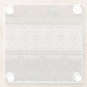 装飾模様を有する織機織物 ガラスコースター (裏面)