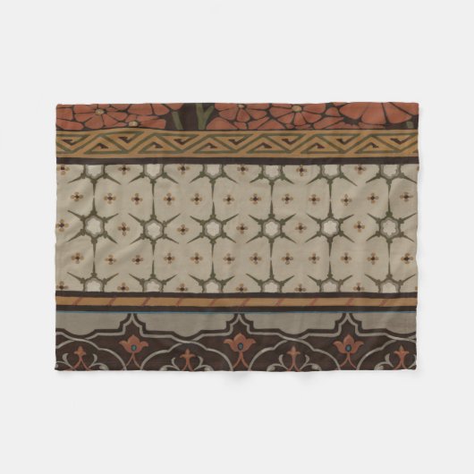 装飾模様を有する織機織物 フリースブランケット (正面(横))