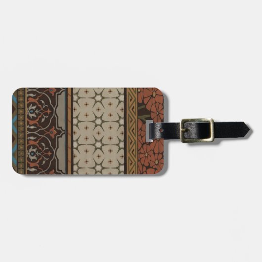装飾模様を有する織機織物 ラゲッジタグ (正面横)