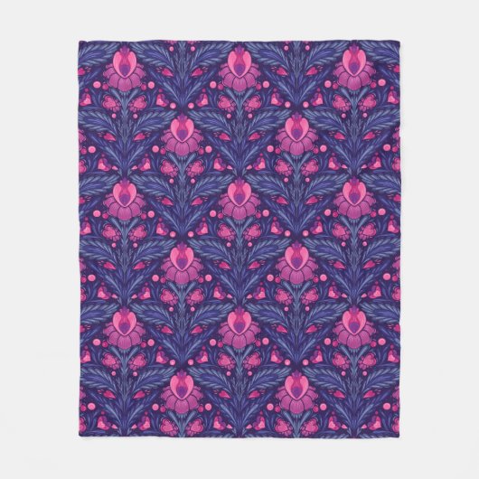 装飾模様(ハート) フリースブランケット (正面)