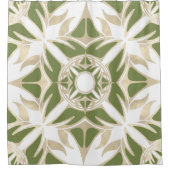 装飾模様、抽象芸術、エレガントデザイン シャワーカーテン (正面)