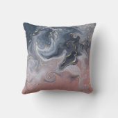 装飾水彩大理石、ピンク、グレー クッション (裏面)