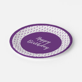 装飾水玉模様ハッピーバースデー ペーパープレート