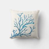 装飾海ブルーコーラルブランチ沿岸 クッション (正面)