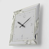 装飾灰色エレガントアールデコ スクエア壁時計 (傾斜)