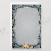 装飾灰色 便箋 (正面/裏面)