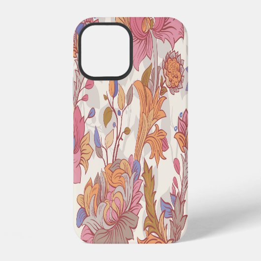 装飾牡丹:カラフル花柄。 iPhoneケース (裏面)