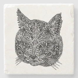 装飾猫頭石コースター ストーンコースター