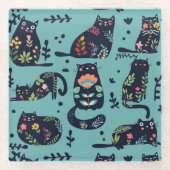 装飾猫 ガラスコースター (正面)