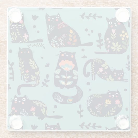 装飾猫 ガラスコースター (裏面)