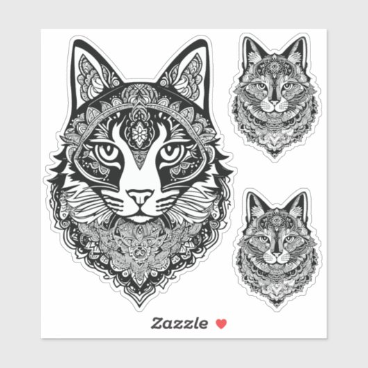 装飾猫 シール (シート)