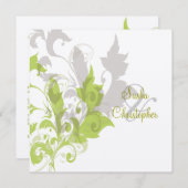 装飾用つる植物/緑/チョコレート 招待状 (正面/裏面)