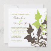 装飾用つる植物/緑/チョコレート 招待状 (裏面)
