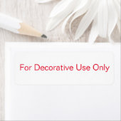 「装飾用のみ」ラベル ラベル (インサイチュ)