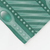 装飾用のティール（緑がかった色）パターン フリースブランケット (角)