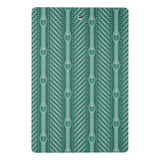 装飾用のティール(緑がかった色)パターン ミニクリップボード (裏面)