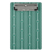 装飾用のティール(緑がかった色)パターン ミニクリップボード (正面)