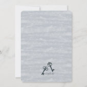 装飾用のハートおよび鍵の引っ越し祝いパーティーのパーティーInv 招待状 (裏面)