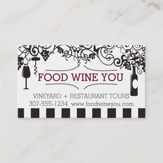 装飾用のワインチャームの食糧ワインのブドウ園 名刺 (正面)