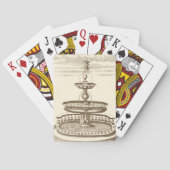 装飾用の天使が付いている中庭の噴水 トランプ (裏面)