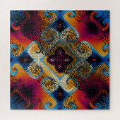 装飾用の対角の波：モザイクテクスチャ ジグソーパズル (横)