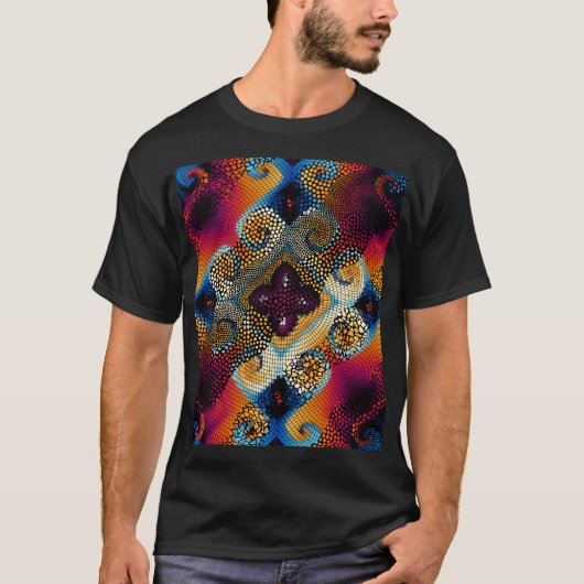 装飾用の対角の波:モザイクテクスチャ Tシャツ (正面)