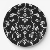 装飾用の白黒パターン ペーパープレート (正面)